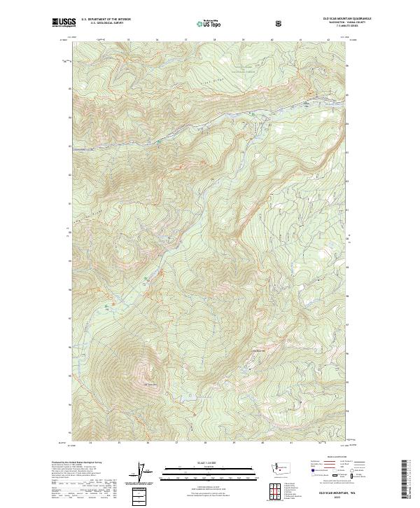Old Scab Mountain topographic map thumbnail