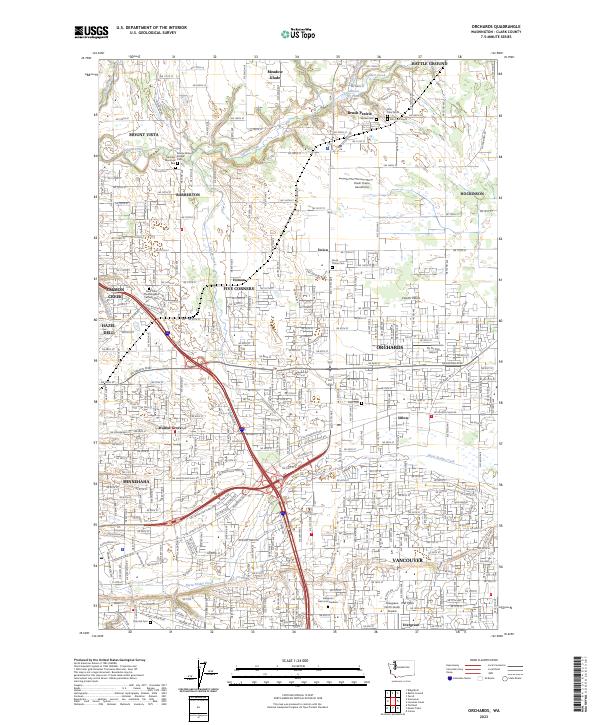 Orchards topographic map thumbnail