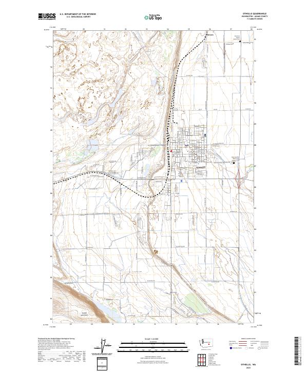 Othello topographic map thumbnail