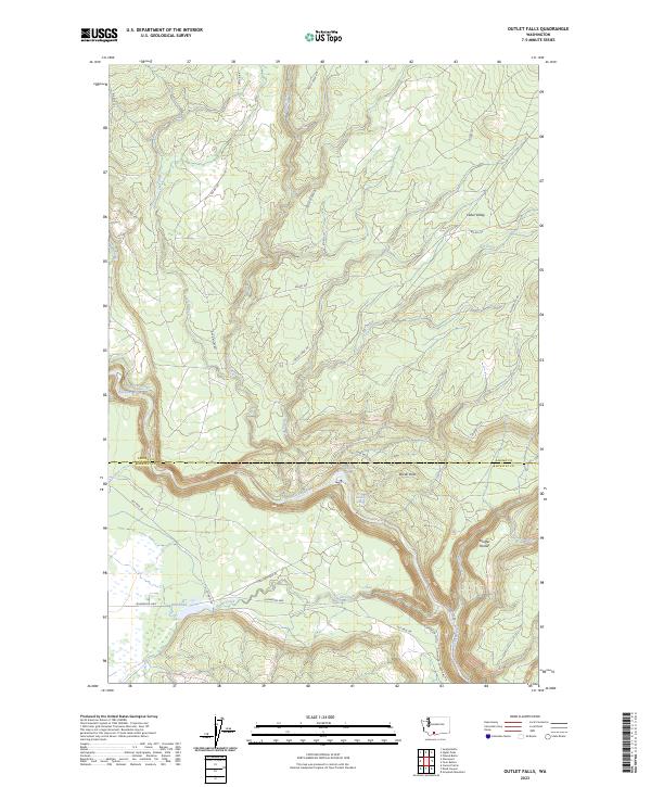 Outlet Falls topographic map thumbnail