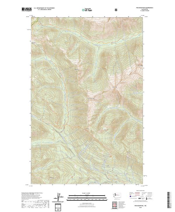 Poe Mountain topographic map thumbnail