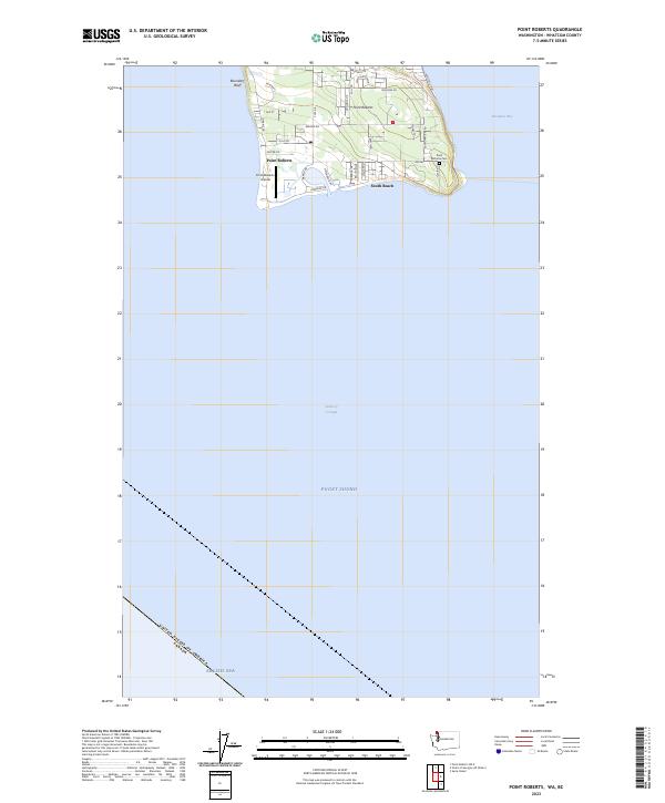 Point Roberts topographic map thumbnail