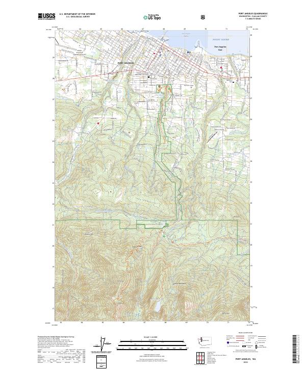 Port Angeles topographic map thumbnail