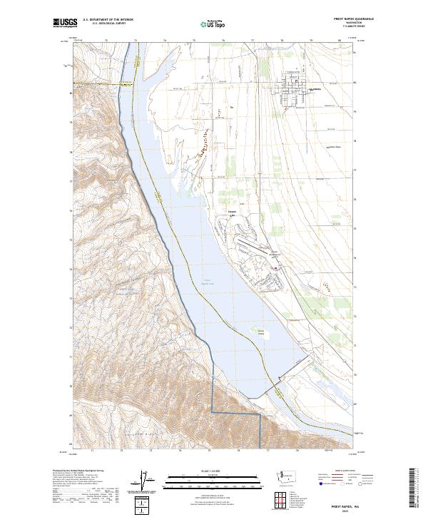 Priest Rapids topographic map thumbnail