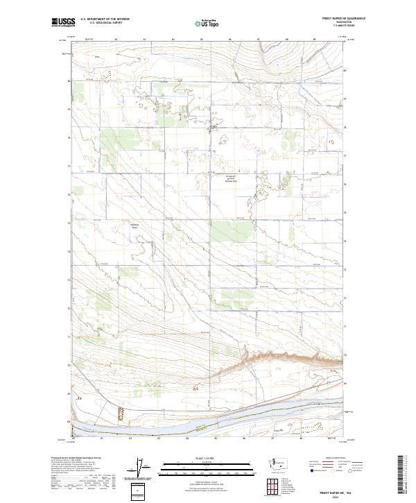 Priest Rapids NE topographic map thumbnail