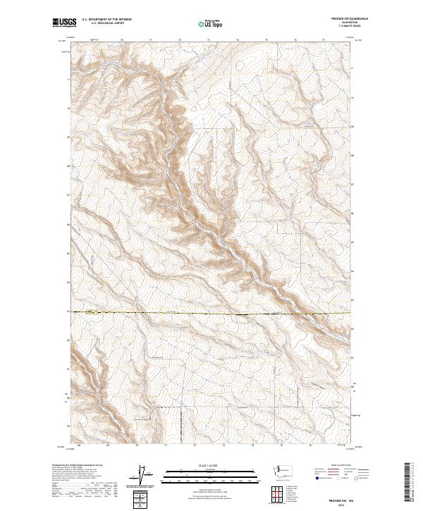 Prosser SW topographic map thumbnail
