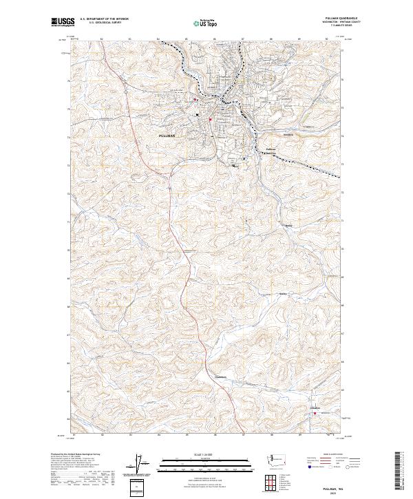 Pullman 2023 topographic map thumbnail
