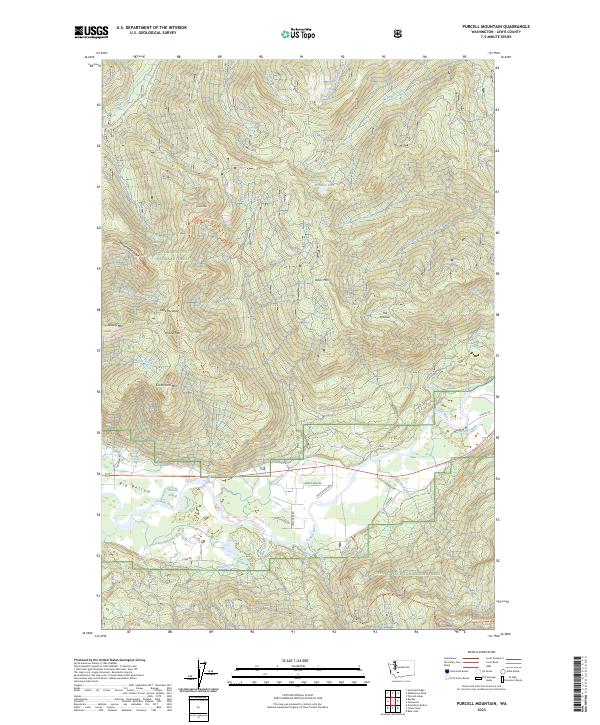 Purcell Mountain topographic map thumbnail