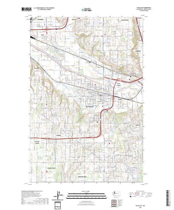 Puyallup 2023 topographic map thumbnail