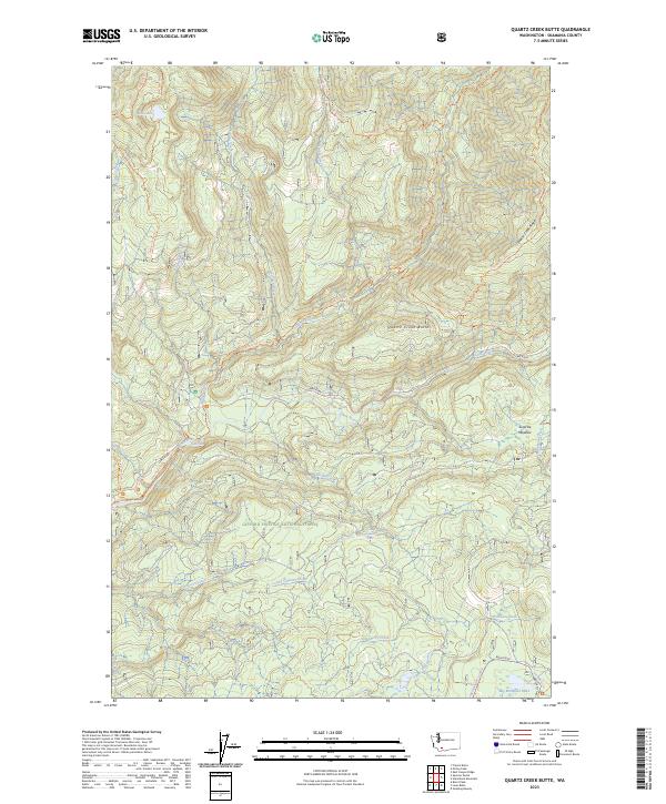 Quartz Creek Butte topographic map thumbnail