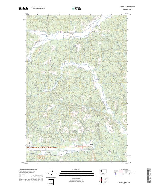 Rainbow Falls topographic map thumbnail