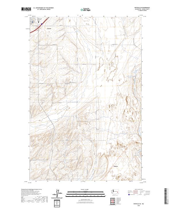Ritzville SE topographic map thumbnail