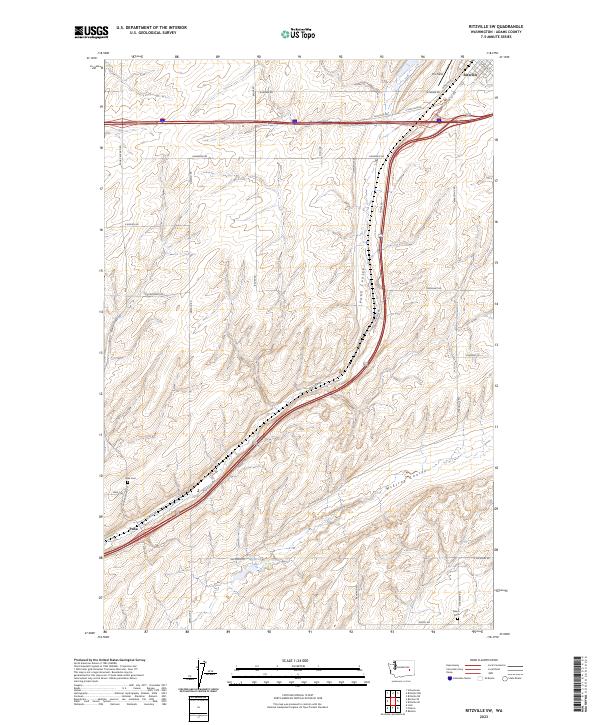 Ritzville SW topographic map thumbnail