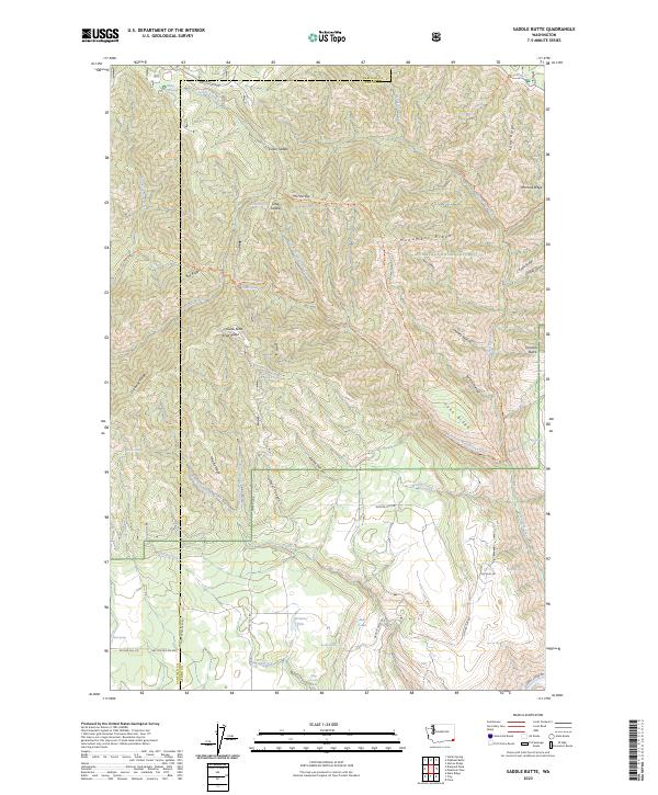 Saddle Butte topographic map thumbnail
