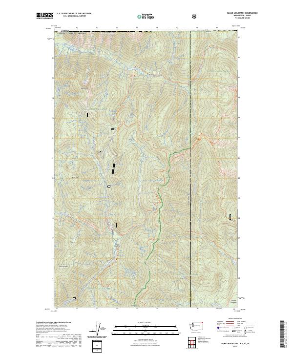 Salmo Mountain topographic map thumbnail