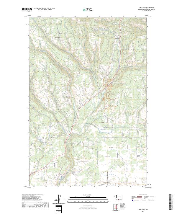Satus Pass topographic map thumbnail