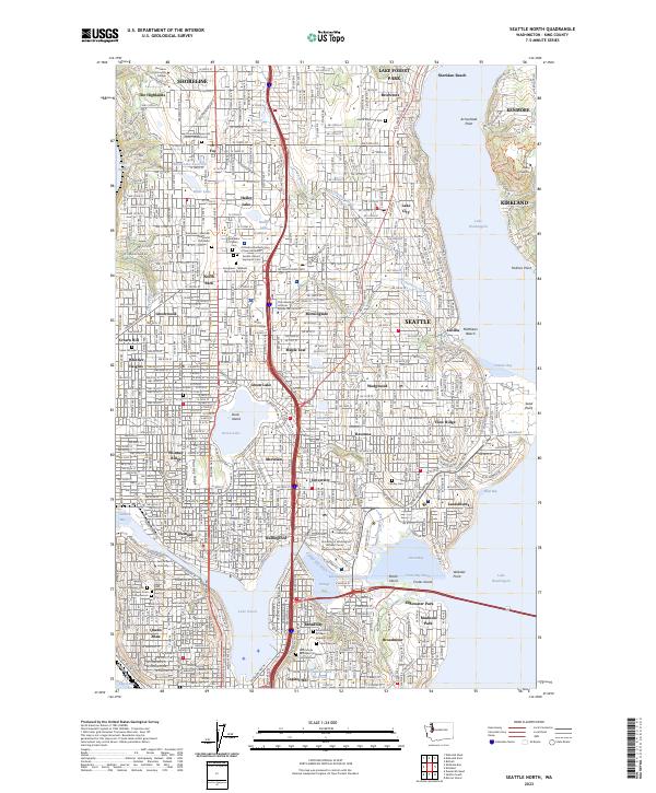 Seattle North topographic map thumbnail