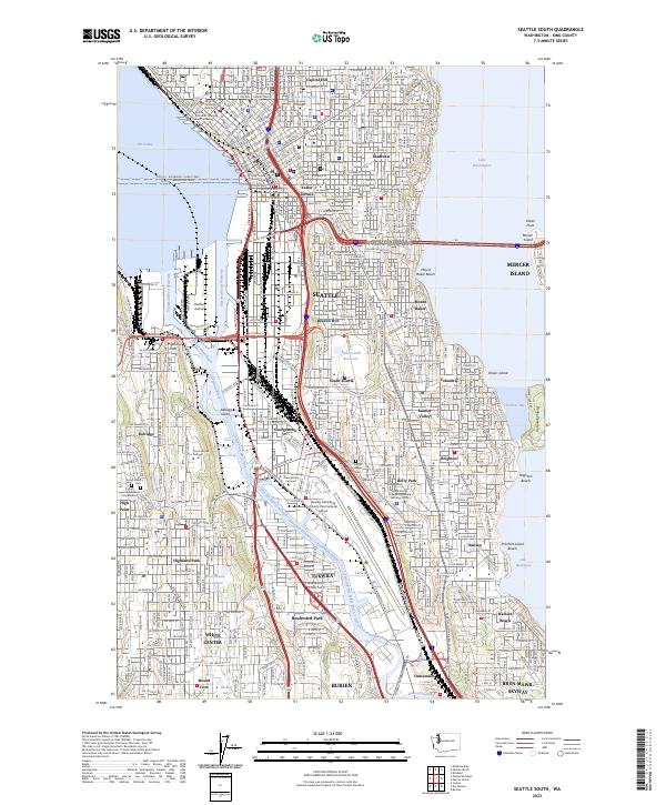 Seattle South 2023 topographic map thumbnail