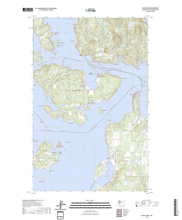 Shaw Island topographic map thumbnail