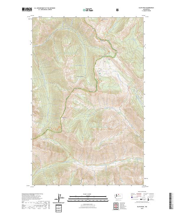Slate Peak topographic map thumbnail