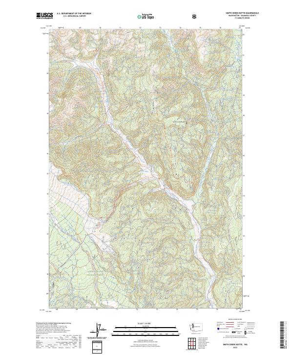 Smith Creek Butte topographic map thumbnail