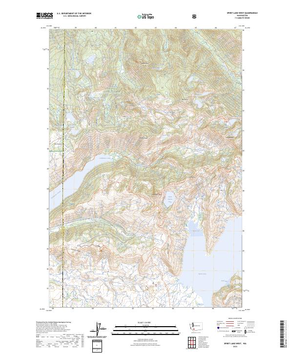 Spirit Lake West topographic map thumbnail