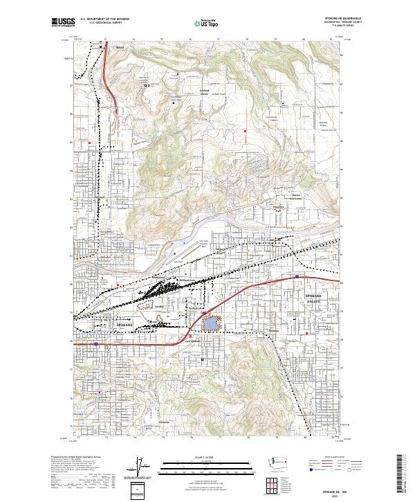 Spokane NE topographic map thumbnail