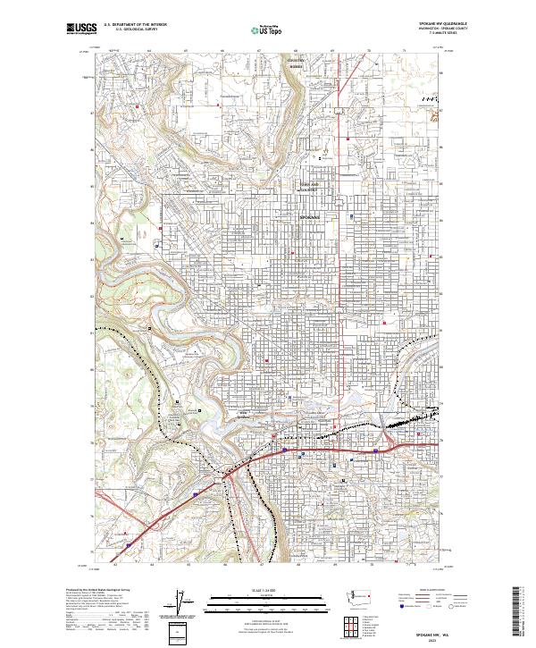 Spokane NW topographic map thumbnail