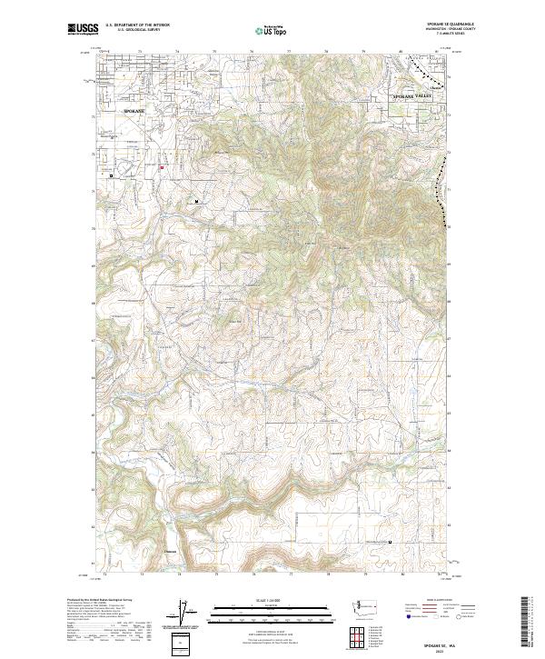 Spokane SE topographic map thumbnail