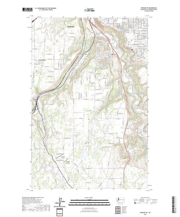 Spokane SW topographic map thumbnail