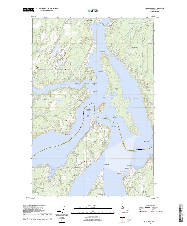 Squaxin Island topographic map thumbnail