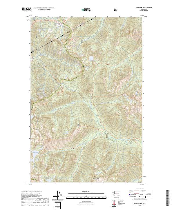 Stevens Pass topographic map thumbnail