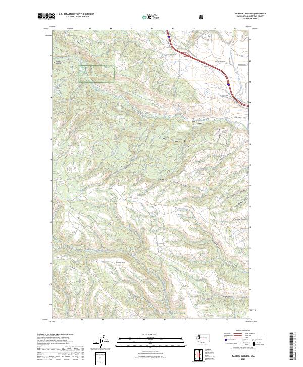 Taneum Canyon topographic map thumbnail