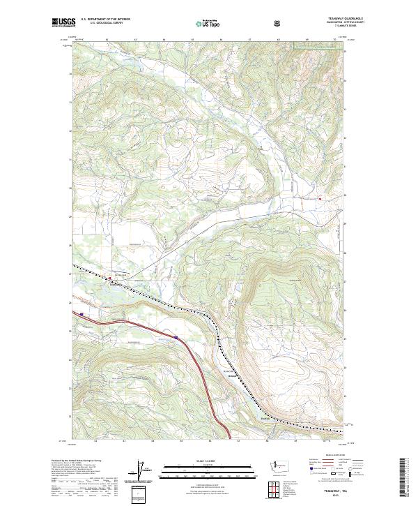 Teanaway topographic map thumbnail