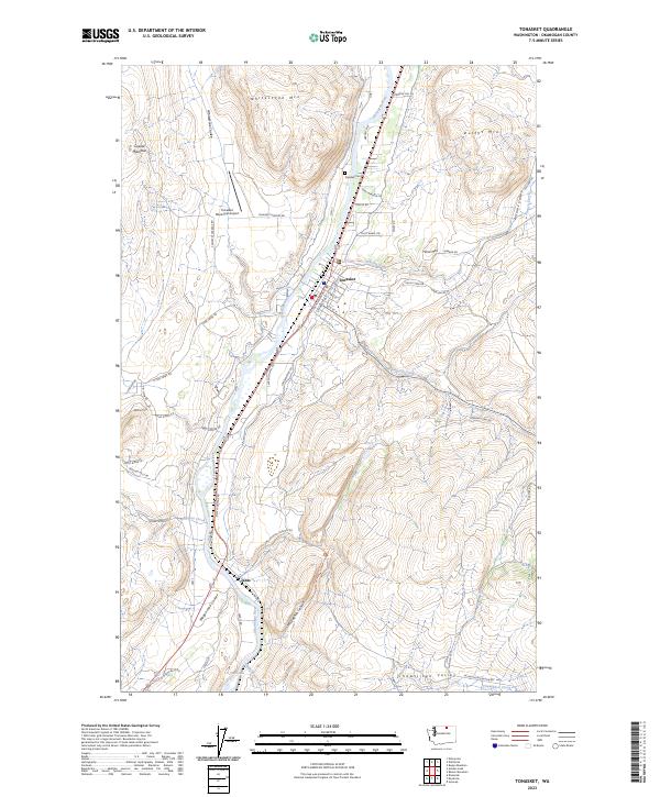 Tonasket topographic map thumbnail
