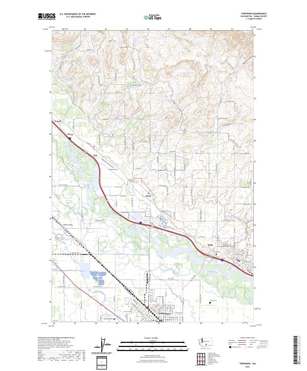 Toppenish topographic map thumbnail