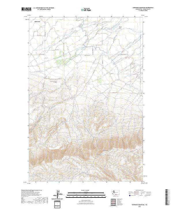 Toppenish Mountain 2023 topographic map thumbnail