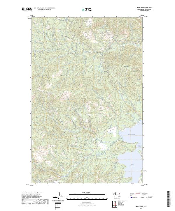 Twin Lakes topographic map thumbnail