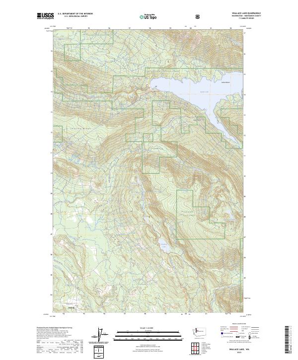 Wallace Lake 2023 topographic map thumbnail