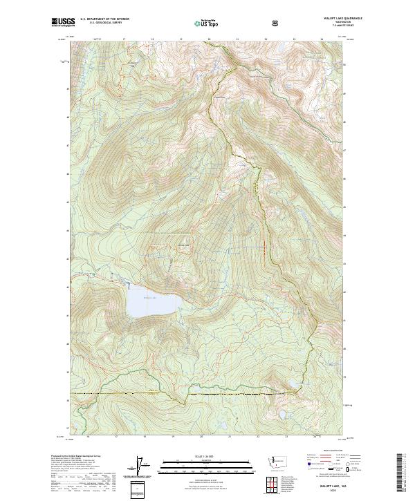 Walupt Lake topographic map thumbnail