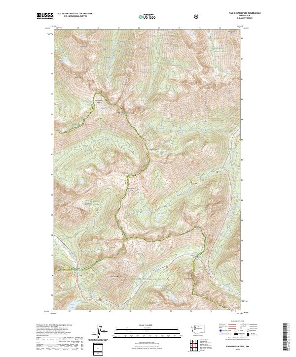Washington Pass 2023 topographic map thumbnail