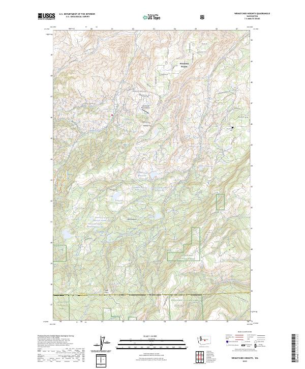 Wenatchee Heights topographic map thumbnail