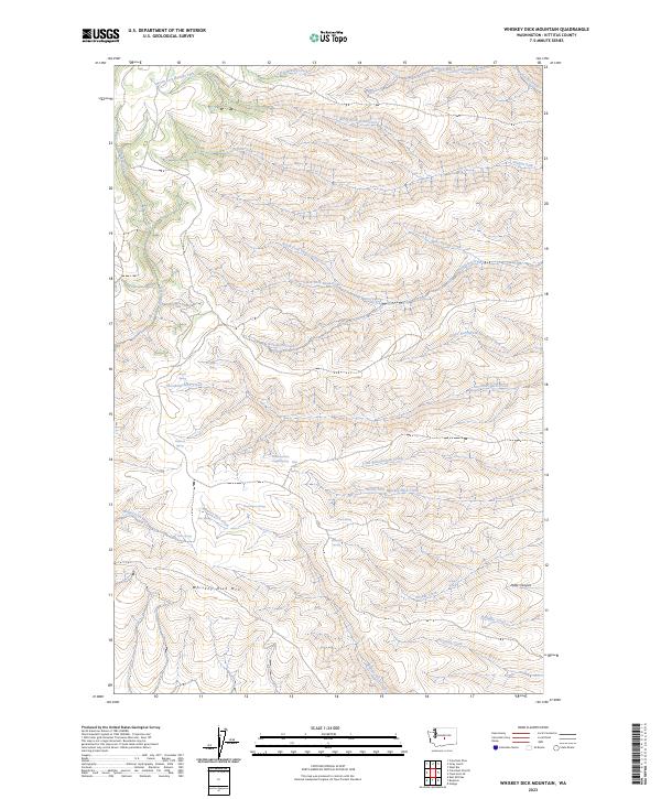 Whiskey Dick Mountain topographic map thumbnail