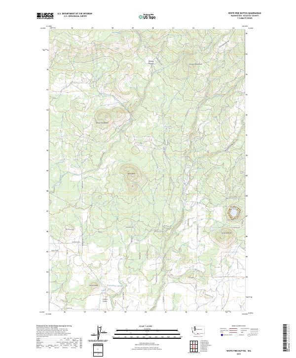 White Pine Buttes 2023 topographic map thumbnail