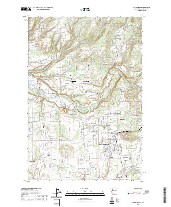 Battle Ground topographic map thumbnail