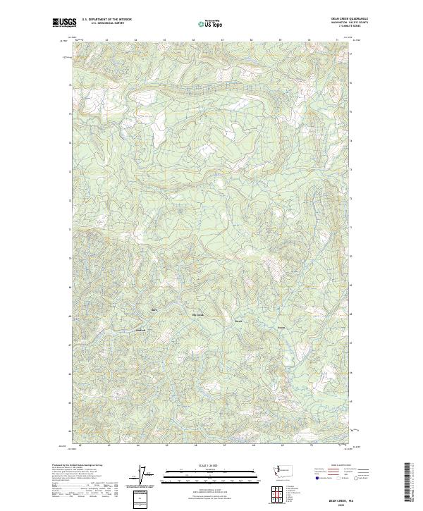 Dean Creek topographic map thumbnail