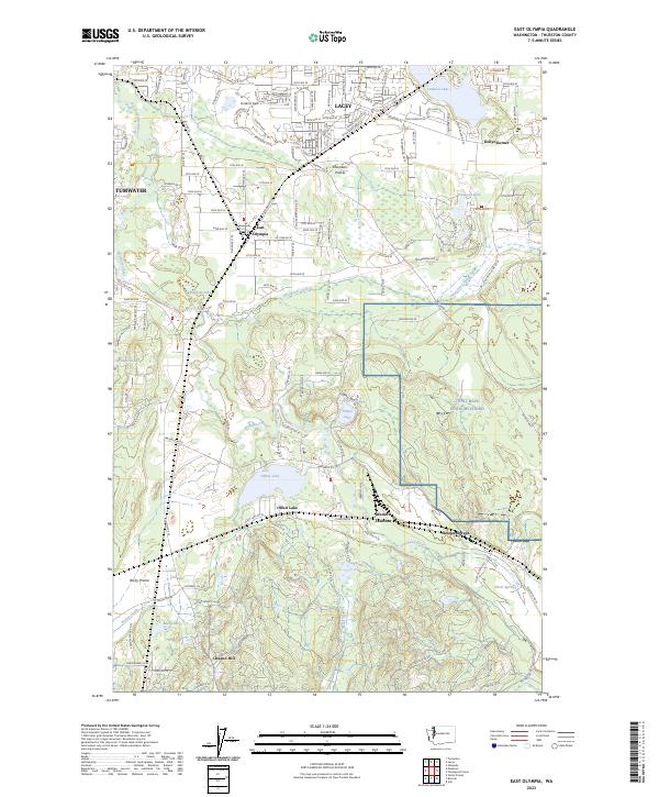 East Olympia topographic map thumbnail