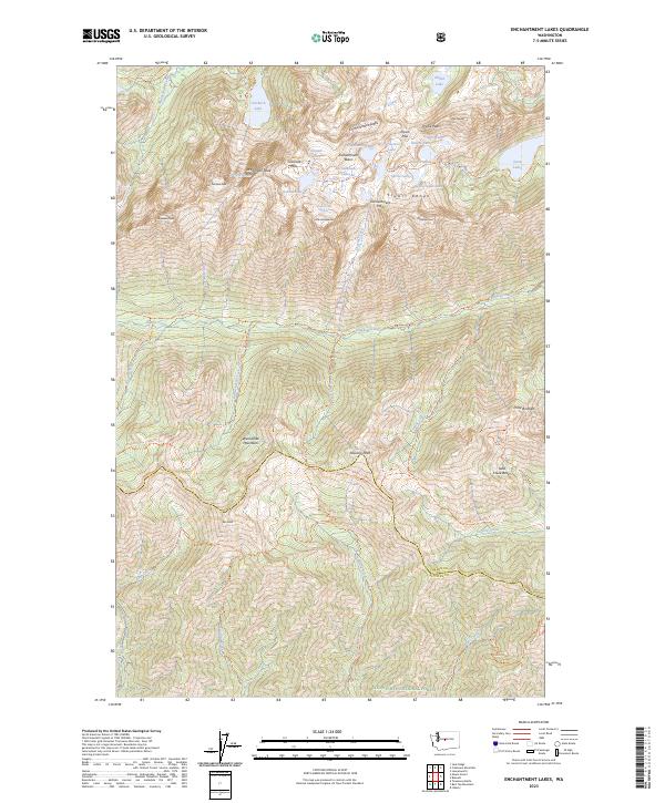 Enchantment Lakes topographic map thumbnail