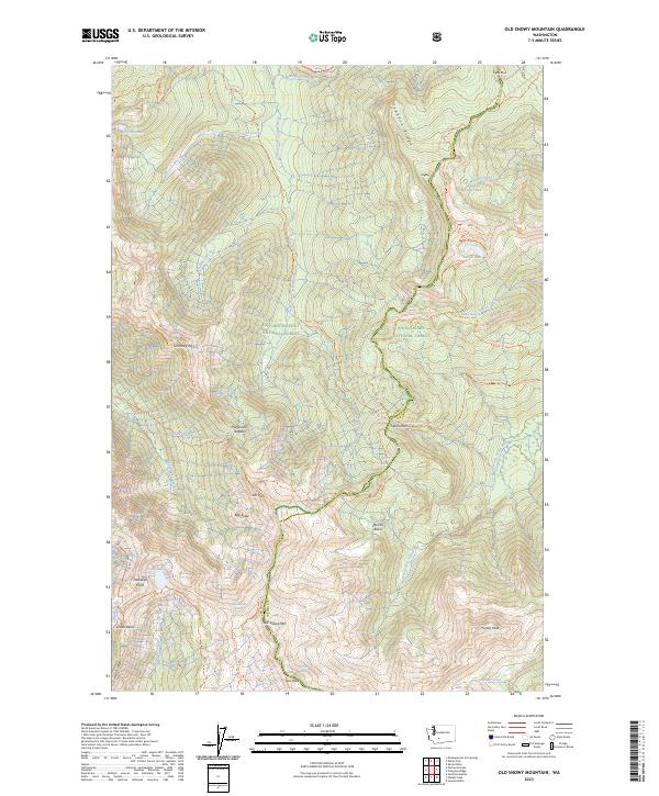Old Snowy Mountain topographic map thumbnail