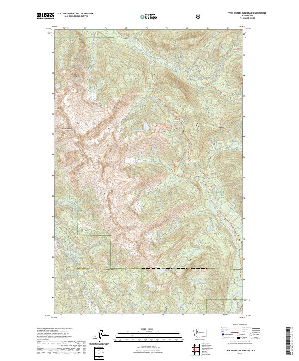Twin Sisters Mountain 2023 topographic map thumbnail